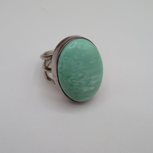 Desert Rose Trading Variscite Sterling Silver Ring Size 6 - Picture 1 of 14